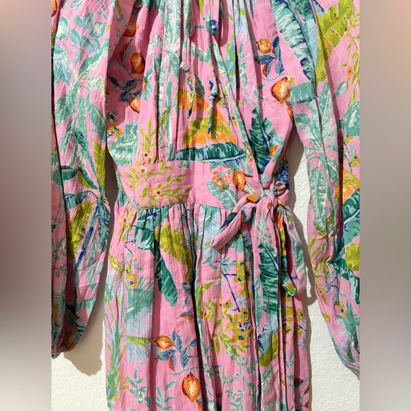 Banjanan Bazaar Wrap Floral Printed Cotton Mini Dress XS NWT - Picture 7 of 11